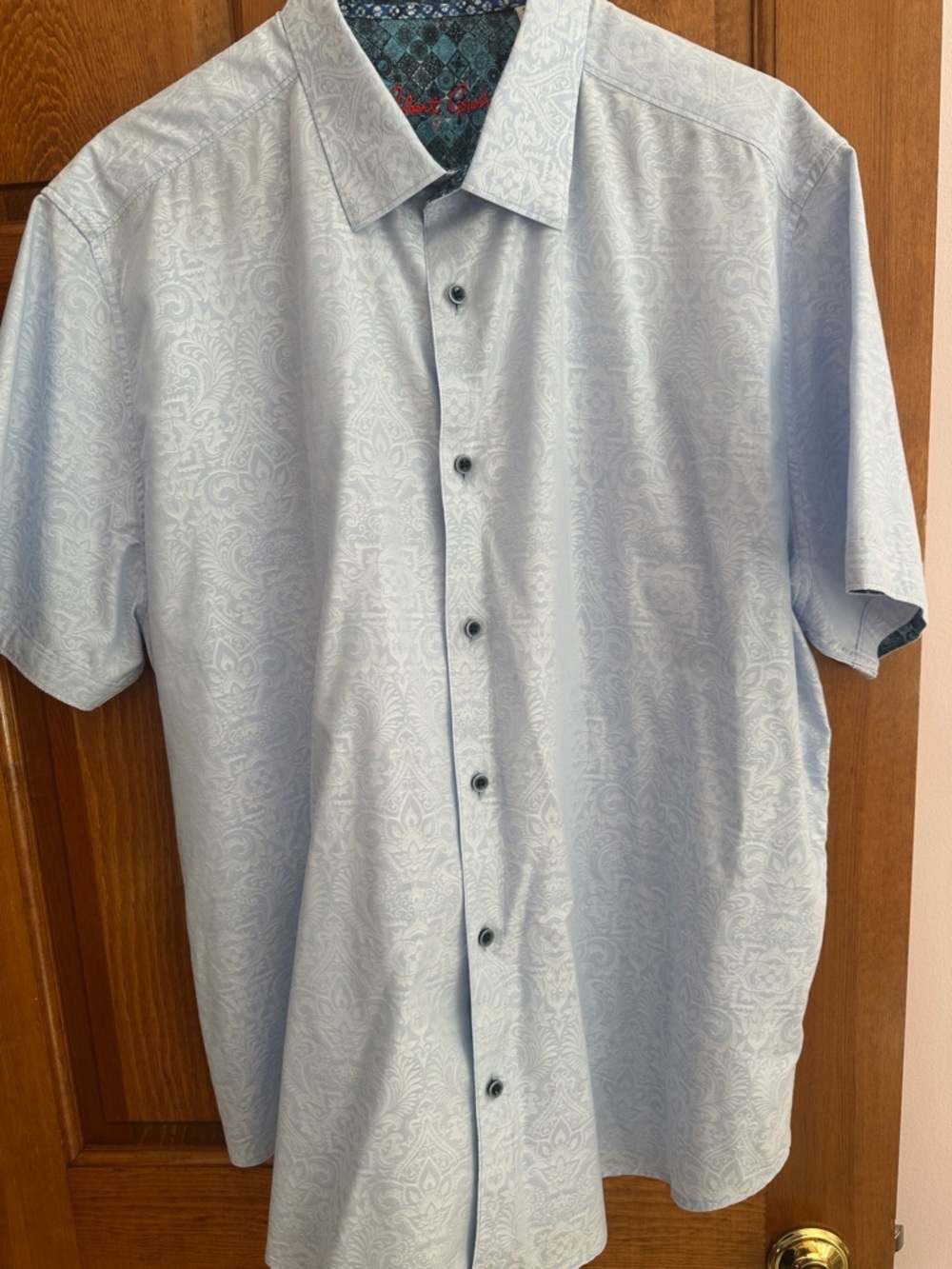 Robert Graham Light Blue Paisley Short-Sleeve Button-Down Shirt